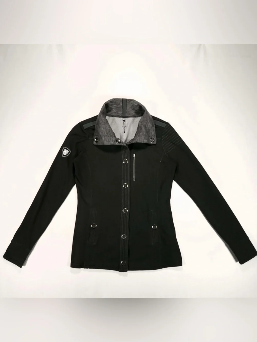 KÜHL Krush Black Snap Front Funnel Neck Jacket Size Large